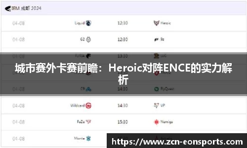 城市赛外卡赛前瞻：Heroic对阵ENCE的实力解析
