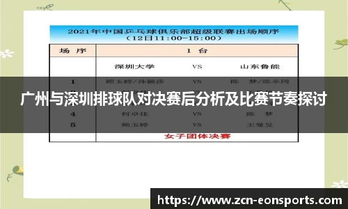 广州与深圳排球队对决赛后分析及比赛节奏探讨